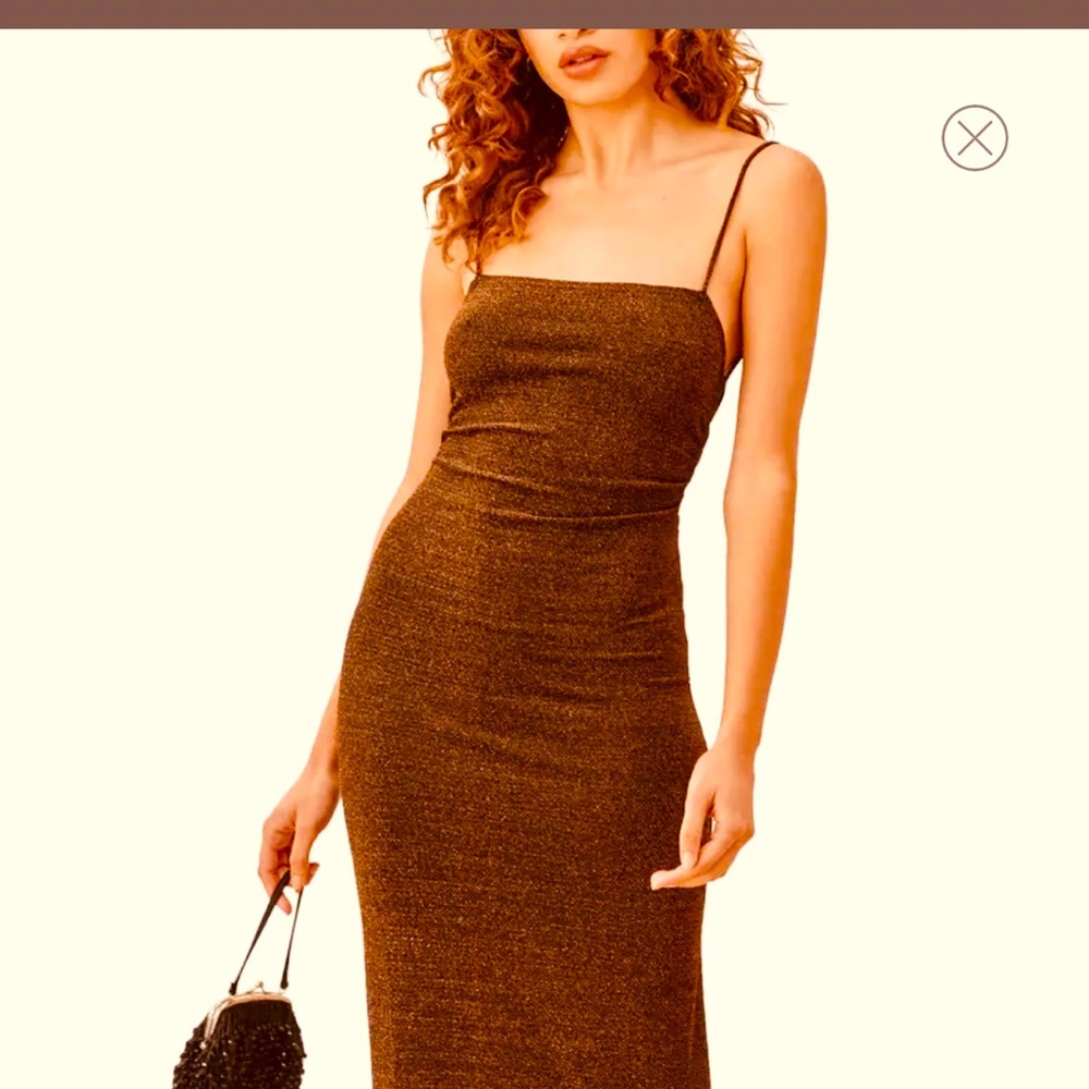 Reformation beautiful gold dress